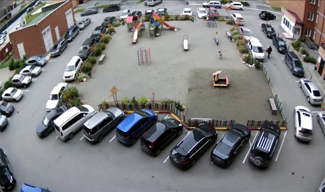 Установка видеонаблюдения на парковке